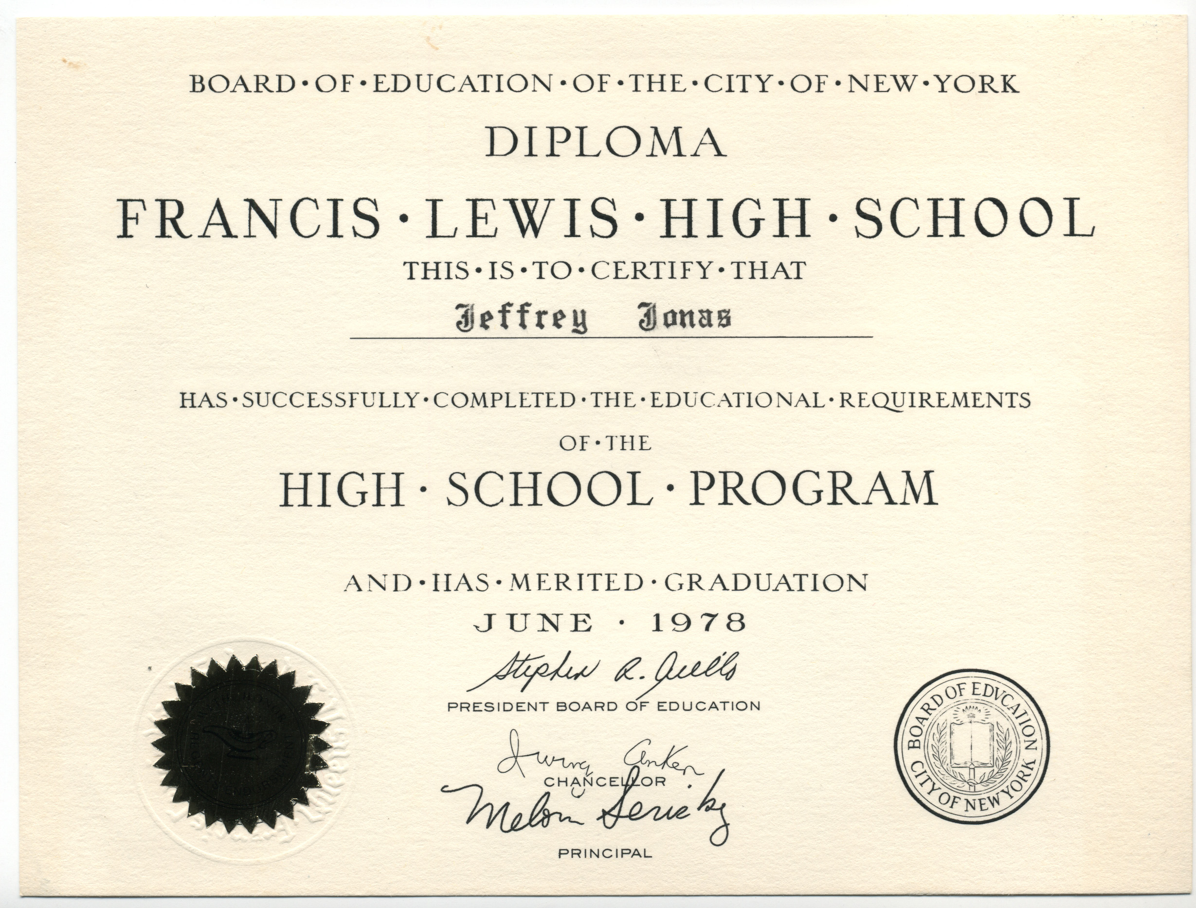 honors diploma